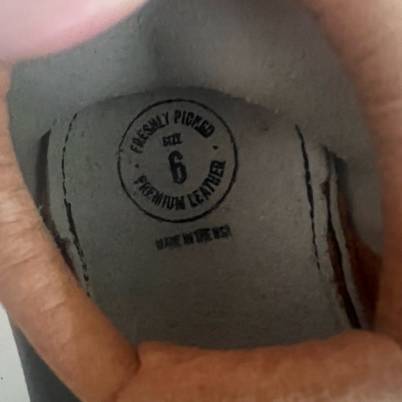 Freshly Picked Boys Oxfords Moccasins Plaid Brown Leather Laces Hard Sole 6 New - Picture 4 of 4